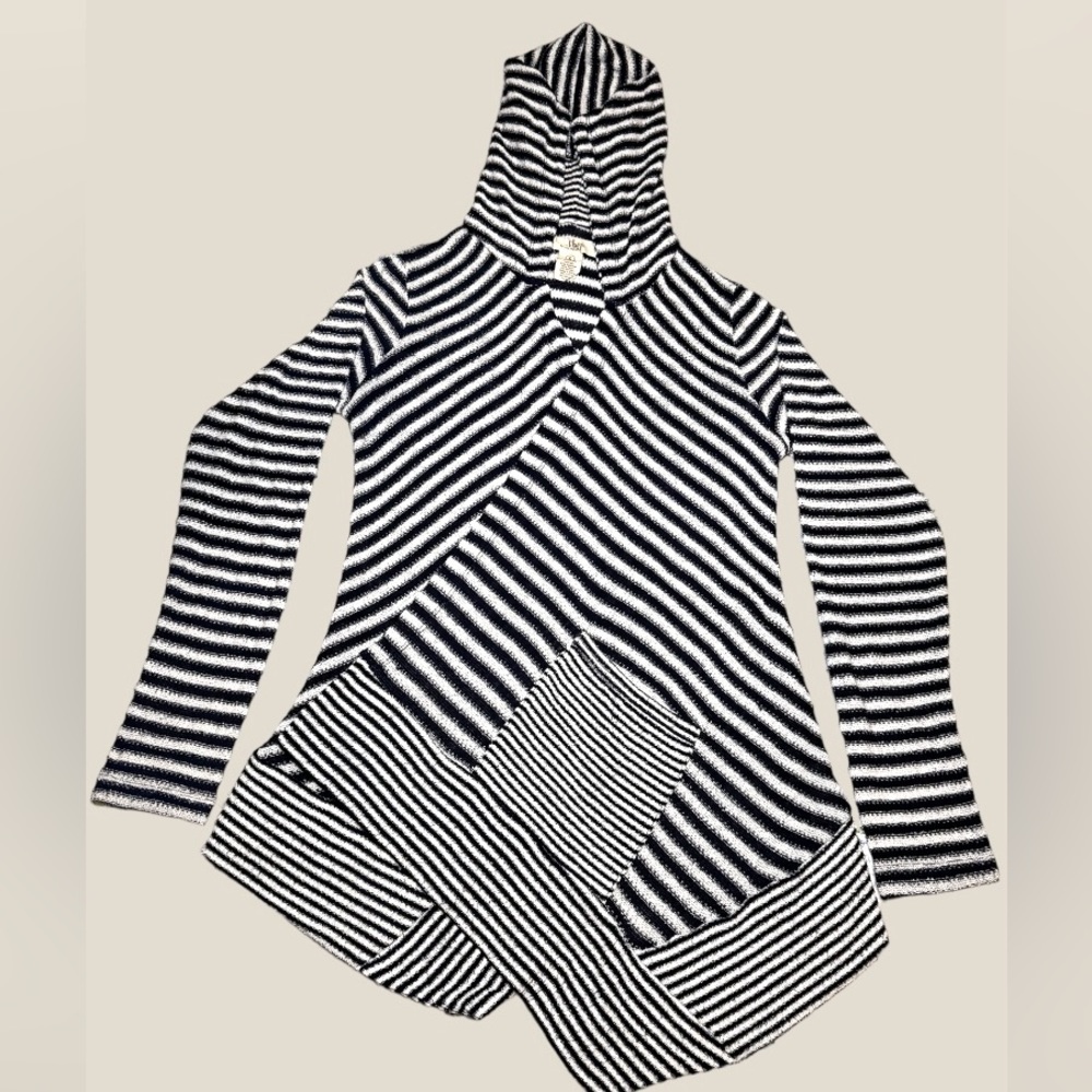Striped Drape front cardigan